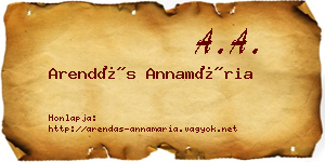 Arendás Annamária névjegykártya